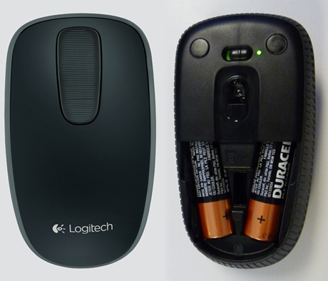 Logitech Zone Touch Mouse T400 – вид сверху и снизу