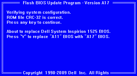 Нажмите Y для начала обновления BIOS