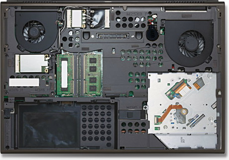 Dell Precision M4600 со снятой крышкой