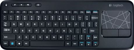 вид сверху Logitech Wireless Touch Keyboard K400