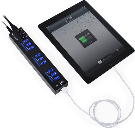 зарядка внешних устройств с помощью Satechi 10-Port USB 3.0 Hub