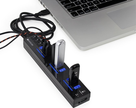 Satechi 10-Port USB 3.0 Hub в работе