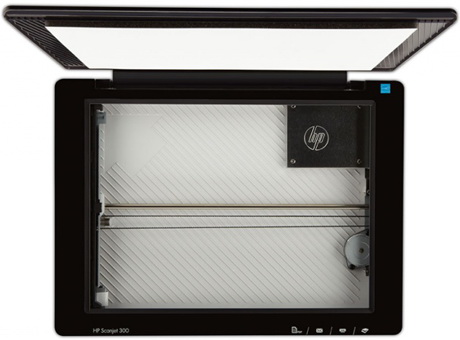 HP Scanjet 300 – вид сверху, стекло сканера