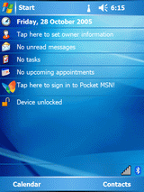 экран Windows Mobile 5.0